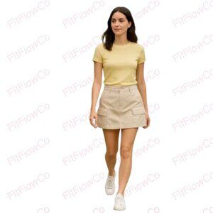 ZARA Cargo Skort – Light Beige – Size XS EUC
